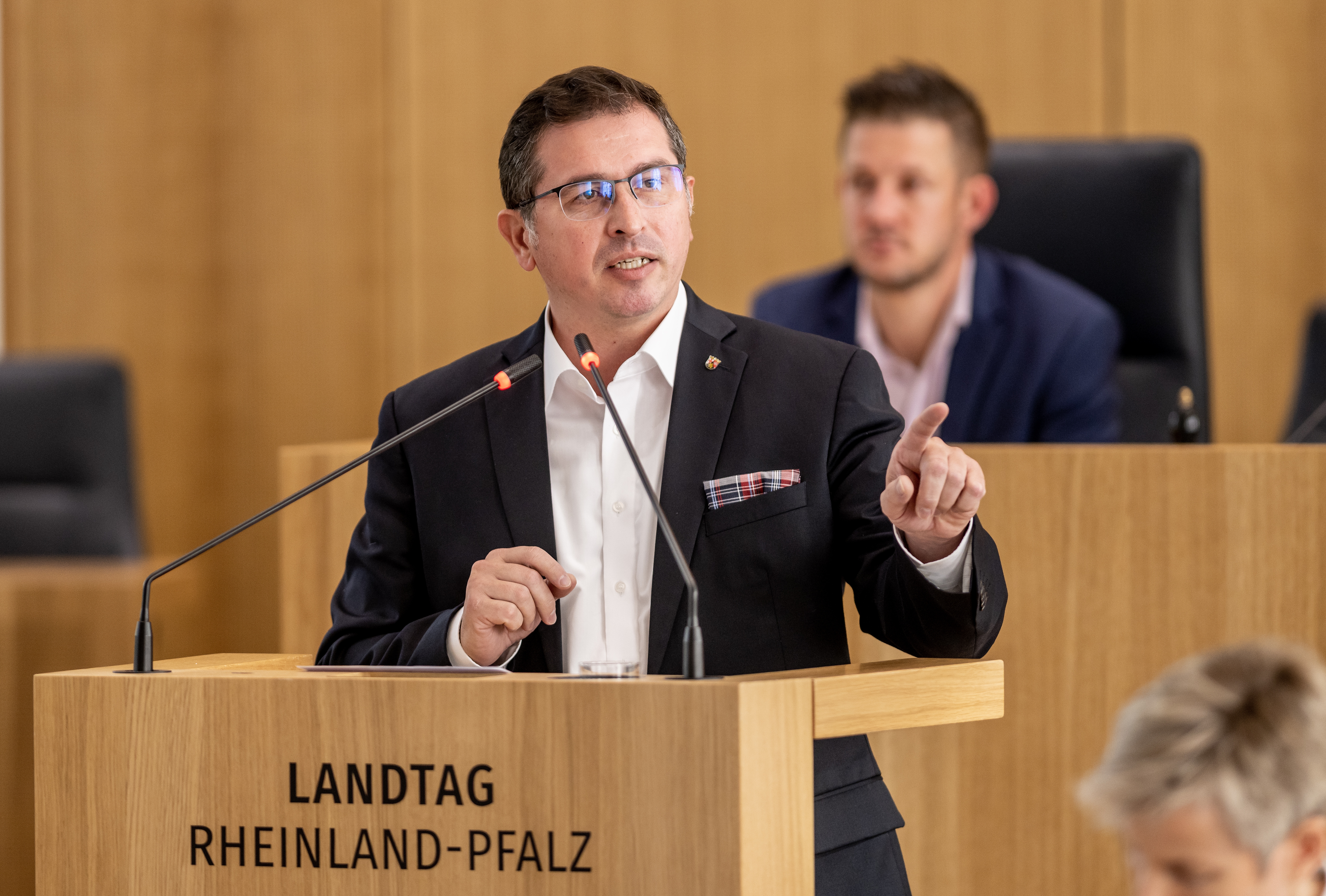 Patrick Kunz - FREIE WÄHLER- Landtagsabgeordneter in Rheinland-Pfalz aufgenommen während der Debatte am 21.06.2023