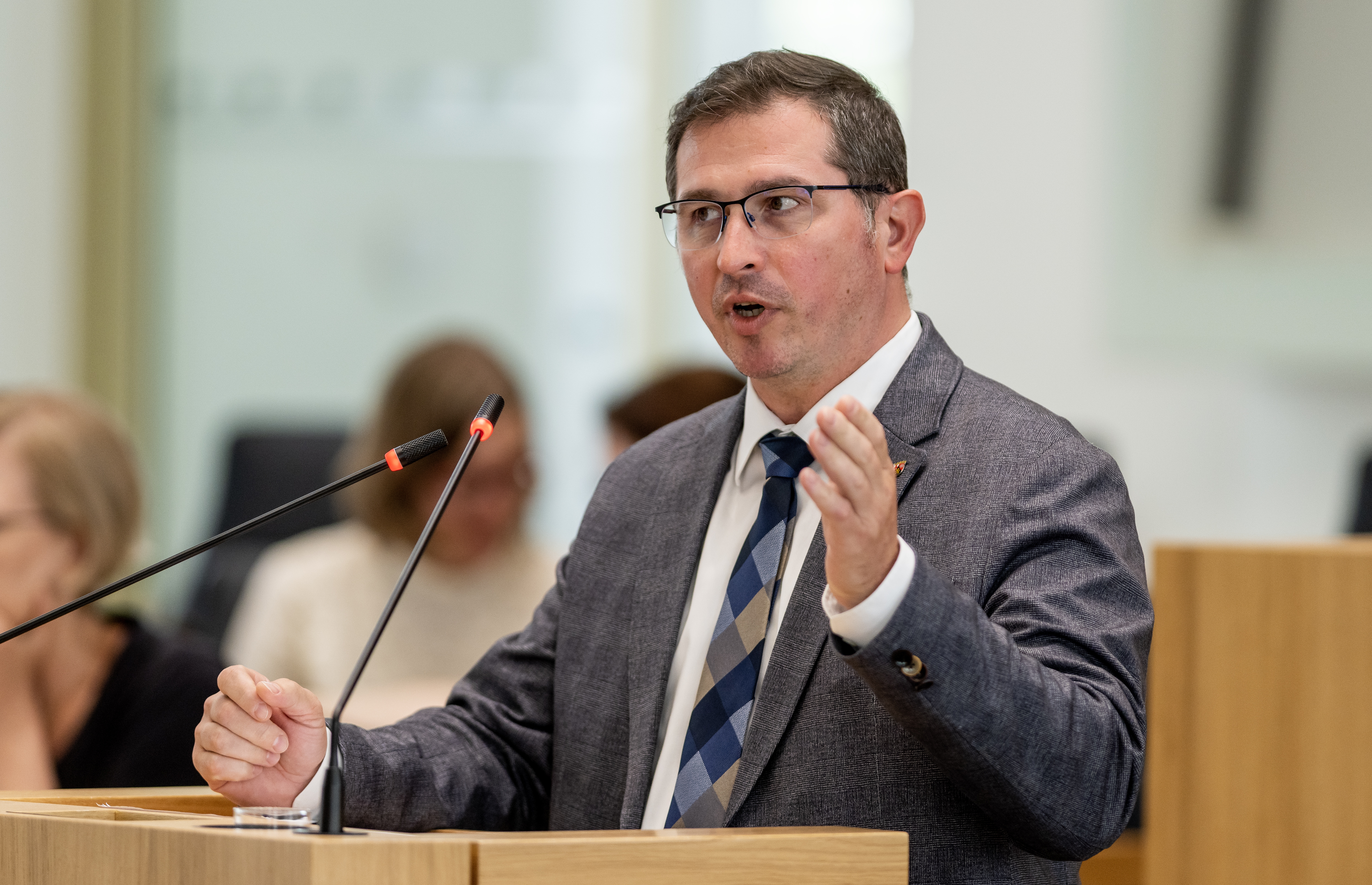 Patrick Kunz FREIE WÄHLER -Landtagsabgeordnete in Rheinland-Pfalz, aufgenommen während der Debatte am 22.06.2023